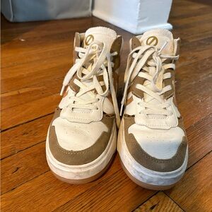 Women's Cream and Tan Sneakers